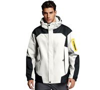 TOFOTL Manteaux Et Blousons Chaud Homme Moto Coupe-Pluie Printemps Ventes Flash du Jour Cagoule Chantier Poche À Fermeture Éclair Anorak Coupe Jacket Chaude Blouson Ski Homme XL