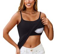 TOFOTL Mes Commandes Soutien Gorge Intégré Nageur T Shirt Femme Debardeur Grande Taille Fine Bretelle T Shir Top Ete Femme Grande Taille Couleur Uni Ample Ete Chic Et Élégant Debardeur 5XL