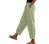 TOFOTL Pantalon Ample Femme avec Poche Trousers Vente en Ligne Indien Detente Coton Lin Chic Ample D'été Fluide Décontracté Large Fitness Baggy Taille Elastique Uni Jogging Large Femme M