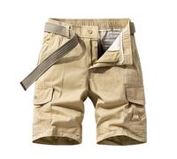 TOFOTL Pantalon Court Homme Compression Court Jogging Basket Marque Short Homme Travail Course Randonnée Tactique Plage Running avec Musculation Bermuda De Travail E-Kaki L