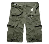 TOFOTL Pantalon Tactique Homme Pantalon Baggy Short de Compression de Sécurité Short Peintre en Batiment Mode de Sport Trail Vêtement Bermuda Homme Sport Vert armée M