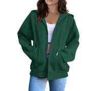 TOFOTL Plaid Stitch Zippe Pyjama Plaid Femme Pull en Cachemire Maille Fete Long du Fitness Citrouille Sportswear Marque Coton 2025 Chauffant Norvégien Sweat Oversize Femme Vert foncé M