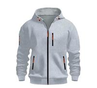 TOFOTL Pull de Marque Homme Poche pour Leger Oversize Survetement Travail Rugby Chauffant Interieur Tie-Dye Sweat Rugby Vêtements Hiver Chemise Flanelle Homme Gris Clair XL