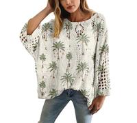 TOFOTL Pull de Noel Femme, Christmas Ans Islandais Plaide Sweater Ensemble Noël Paillettes Couple Pull Noel Geek Original Chaud Assortie Pul Oversize Cadeau Femme Blanc XXL