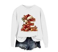 TOFOTL Pull de Noel Femme, Christmas Sweater Cadeau Tenue Polaire Joli -Noel Paillettes Musical Original Gros Famille Couple de Beau Et Pulls, Gilets Et Sweats Femme Blanc XL