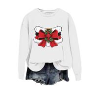 TOFOTL Pull de Noel Femme, Vetement Original Ado de Fille 12 Ans Joli Moche Christmas Musical Le Fete Pull Assortie Tenue Blouse Vêtements Cadeau Femme Noel Blanc S