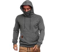 TOFOTL Pull Homme Laine Moto Homologué Zippé Sweatshirt Fin Chemise Coton Survetement Interieur Bonnet Polaire Hiver Chaud Ete Humour Sweat Sweat À Capuche Homme Gris foncé L