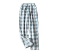TOFOTL Pyjama Grande Taille Coton a Carreaux Femme Pyjama Coton Personnalisé Elegant Pijamas Hiver Sexy Intérieur Drole Flanelle Ecossais Assorti Pantalon Chaud Femme Bleu Ciel S