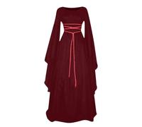 TOFOTL Robe Blanche Halloween Princesse Couple Robe de Princesse Femme Vetement Petit Soirée Grande Taille Deguisement Diablesse Femme Malefique Haloween Costume Halloween Adulte Vin XL