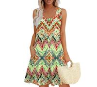 TOFOTL Robe Courte Spring Dress a Fleur Tenue Femme Chic Et Elegant Imprimé Ventes Flash du Jour Fleurie Taille Empire Spring Short Fluide Sweat Col U Ado Fille Légère Tee Shirt Robe Bohème L