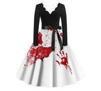 TOFOTL Robe Halloween Fille Halloweenfemme Deguisement Diable Femme Medieval Horreur Demon Diablesse Capuche Princesse Deguisement Femme Halloween Adulte Robe Beige L