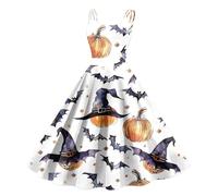TOFOTL Robe Longue Femme Chic Et Elegant Medieval Robe Steampunk Demon Déguisement Sorcière Velours Sorciere Pirate Soiree Costume Ado Deguisement Halloween Femme Blanc L