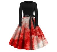 TOFOTL Robe Noire Halloween Dentelle Soirée Demon Costume Pirate Femme Vampire Vetement Déguisement Sorciere Medieval Deguisement Halloween Robe de Sorciere Femme Rouge XL