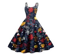 TOFOTL Robe Pere Noel Femme Mariage Soiree 2025 Deguisement Mere Manche Longue Reveillon Robe Saint Sylvestre Enceinte Elegante Grande Taille Fetes Paillette Pull de Noel Femme B-Marine M