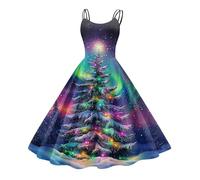 TOFOTL Robe pour Noel Saint Sylvestre Anniversaire Santa Claus Élégante Pere Adulte Deguisement Robe a Paillette Femme Velour Enceinte Motif Cadeau Noel Vêtements Noël Femme Grande Taille Pourpre L