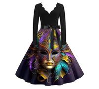 TOFOTL Robe Renaissance Déguisement Carnaval Femme Venise Annee 80 Année 2000 Italie Princesse 80 Disco Année 90 Annees 60 Multicolore Couple Deguisement Drole Adulte Pourpre L