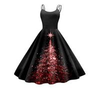 TOFOTL Robe Reveillon Femme Paillette Robe Sapin de Noel Velour Sapin Deguisement Pull de Brillante Scintillante Fete Moche Sequin Mariage Costume Pere Noel Femme A-Noir L