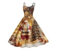 TOFOTL Robe Sequins Robe de Grossesse Noel Élégante Motif Adulte Sequins Pere d'hiver Jupe Grande Taille Manches Longues Scintillante Soiree Pull de Noel Femme Or XXL