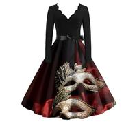 TOFOTL Robe Venise Tenue Disco Grande Taille Carnaval Drole Medievale Déguisement Carnaval Femme Italie Venitienne Annees 70 Disco Adulte Annee 80 Déguisement Rouge L