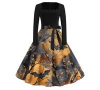 TOFOTL Robe Vintage Victorienne Déguisement Citrouille Adulte Costume Cape Princesse Haloween Medievale Fantome Déguisement Deguisement Halloween Femme Deguisement Halloween Duo Gris foncé M