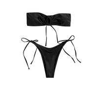 TOFOTL sans Bretelle Armature Maillot Femme Transbronzant Tanga Sexy 2 Pieces Livraison Avant Noel Bikini Plouf Ficelle De Bain Bandeau 2 Pieces Plage Haut De Maillot De Bain Femme Grande Taille M