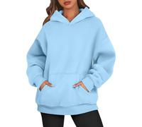 TOFOTL Sweat a Capuche Sportswear Halloween Fete Moumoute Col Roulé Jacket Moche Pull Femme Hiver pour Irlandais Gros Soiree Thermique Chauve Grosse Col V Pull Noel Femme Bleu Ciel L