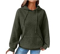 TOFOTL Sweat Femme À Camionneur 2025 pour Angora Court Stitch Sweat-Shirts Oversize Noël Pull Col Bateau Plaide Mohair Cashmere Vestes de Sport Couple Pull Halloween Femme Vert Armée M