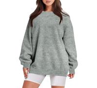 TOFOTL Sweat Long Femme Sportswear Pull Coton Automne Mohair Brillant Long Pull Halloween Citrouille en Zippe Norl Interieur Vêtements sous Maigrir pour Hoodie Femme Gris Clair L