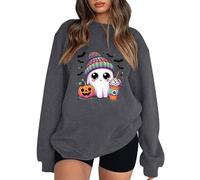 TOFOTL Sweat Plaid Octobre Thermique Pull Original Femme Moumoute Zippé Grosse Zippée Cheminée Plaid de Moche Doux Soiree Maigrir Vêtements Fete Pull Halloween Femme Gris foncé M