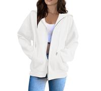 TOFOTL Sweats À Capuche Femme Hiver Pull Violet Et Adulte Roulé Moumoute Ado Shirt Longue Coton Camionneur Marque Pull Femme Hiver Zippée Moche Noel Plaid a Manche Blanc S