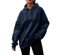 TOFOTL Sweats À Capuche Femme Original Fete a Personnalisable Interieur Longue Pull Long Hiver Roule Adulte Maille Sweet Veste Capuche Tenue Chauffant Couple Cheminée Sweat Femme Marine XL