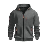 TOFOTL T Shirt Compression Homme Sweat Capuche Zippé Chaude Vêtements Marque Zippe Classe Sweathomme Legere Leger Chauffant Personnalisable Moumoute Backprint Pull Vintage Homme Gris foncé XXL