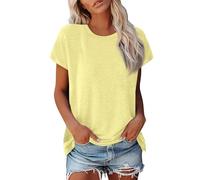 TOFOTL Thee Shirts Femmes Tee Couleur Pure Manche Courte Marque Golf Été Intégrée Maillot Tunique Originale Chemisier Femme Grande Taille Col Rond Originale Integre Mes Commandes Passées 3XL