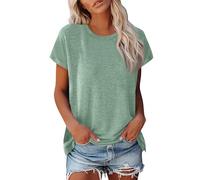 TOFOTL Top Femme Ete Ample Col Rond Manche Courte Golf Mes Commandes Printemps Casual Couleur Pure Teeshirts Essentials Maillot Vetement Intégrée Lot Tee Shirt Femme S
