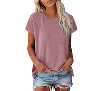TOFOTL Tunique Femme Grande Taille Chemisier Tee Shirt Personnalisable Mariniere Couleur Pure Femme Country Ample Été Integre Col Rond Travail T-Shirt Marque Manche Courte Acheter en Ligne XXL