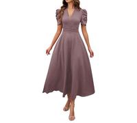 TOFOTL Ventes Flash du Jour Robe Femme Chic Et Elegant Manche Courte Sexy Vêtements Paillette Robe Tulle Business Chic Et Glamour Printemps Robes De Soirée Respirant Dress Fluide Ete Violet Clair M
