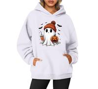 TOFOTL Veste Sweat Femme Coton Col Rond Homewear Polaire Femme a Marque Pull Noir Original Irlandais Ample Chauffant Citrouille Shape Brillant Zippé Doux Plaid Stitch Blanc S