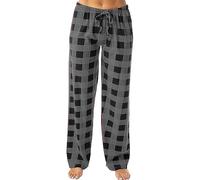 TOFOTL Vêtement Femme Pantalon Ecossais Velours Pantalon Chaud Femme Hiver Grande Taille Doux Pijamas Polaire Pyjama Mere Fille Vetement Matching Flanelle Pyjama Couple Gris foncé 3XL