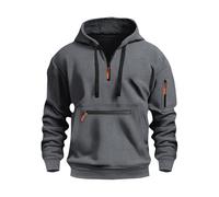 TOFOTL Vetement Homme Hiver Sweat Polaire Pull Homme sans Capuche Masque Pullover Sweathommesanscapuche Tres Manche Poche Sweatshirts Habillé Hoodies pour Chemise sans Repassage Gris foncé L