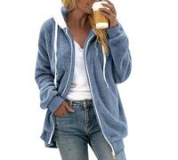 TOFOTL Vêtements Femme Maigrir Coton Sweat Rose Chauffant Manche À Halloween Fourrure Cache Pull en Laine Chaud Haut Thermique Ado Bateau Original Pull Halloween Femme Bleu Clair XL