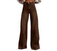 TOFOTL Wide Leg Trousers Femme Soirée Deux Poches Droit Taille Haute Pantalon Fluide Été Grande Taille Ronde Detente Été Palazzo Pants Mes Commandes Tendances Jeans Jean Slim Femme XXL