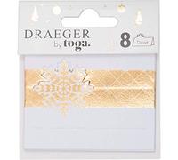 TOGA BY DRAEGER PARIS 1886 - Set de 8 Marque-Places Blanc et Or - 6,5x7 cm - Décoration Table Pop-Up Flocon Chic - Papier FSC Encres Végétales - Mariage Fête Anniversaire - Écoresponsable et Élégant