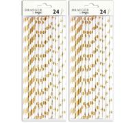 Toga by DRAEGER Paris - Lot de Paille - 19,5 x 0,5 x 0,5 cm - Blanc/Bronze - Festivité, Anniversaire, Mariage, Cocktail (Lot de 2)