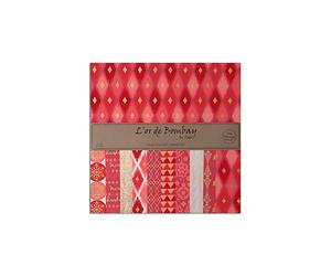 Toga l'Or de Bombay Lot de 10 Feuilles, Autre, Or/ Rouge/ Rose, 30.5 x 0.1 cm
