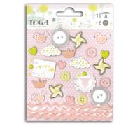 Toga Lot De 16 Embellissements Bout'chou - Rose