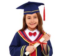 Toge Diplome Enfants,Robe Et Toque De Remise De DiplôMes pour Petites Filles Tenue Scolaire pour La Maternelle Et Le CP CéLéBration De Fin D'AnnéE
