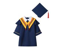 Toge Diplome pour Enfants Robe Cap Manche Longue Dipl?me Unisexe Chapeau Dipl?mé avec Bonnet Pompon Ensemble 9-10 Ans Casquette