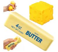 TOGETDREAM 2 Pièces Squishy Fromage et Beurre, Balle Anti Stress à Lente Reprise