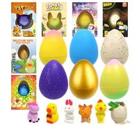 TOGETDREAM 6 Pièces Œufs à Couver, Œufs de Pâques Arc-en-Ciel à Faire éclore Cadeaux de Pâques Cadeaux de Pâques Jouets Surprise pour Enfants pour Enfants Filles Garçons Favors