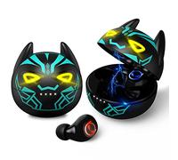Togetface Véritable Casque de Jeu Bluetooth 5.0 sans Fil avec Microphone, Double Mode de contrôle Tactile IPX5, écouteurs étanches HiFi stéréo TWS pour Enfants et Adultes (Panthère)